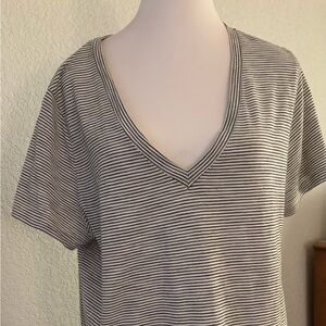 Striped V-Neck Women's Top